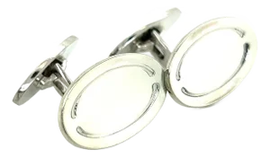 1990s Georg Jensen Estate Mens Cufflinks Sterling Silver, 2 Pieces