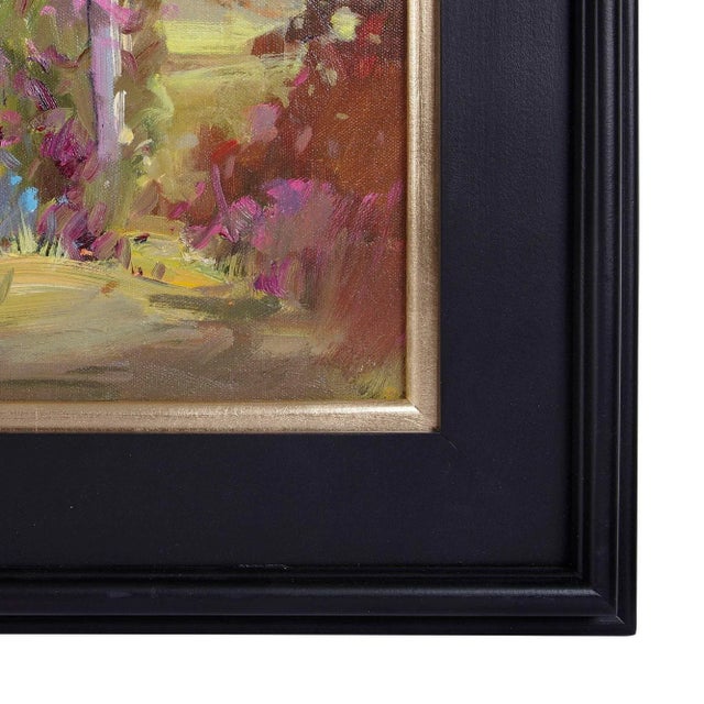 American Howard Carr "Garden Colors" American Oil Painting on Canvas For Sale - Image 3 of 6