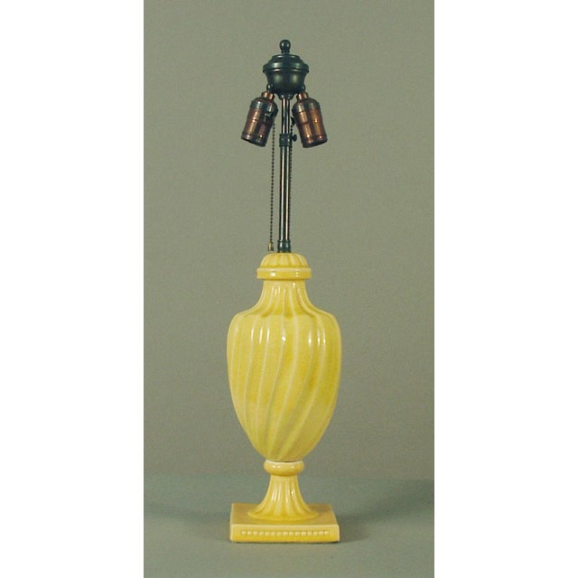 1920s Original Mint High Glaze Yellow Art Deco Pottery Lamp by Cowan For Sale In San Francisco - Image 6 of 6