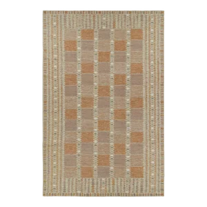 Rug & Kilim’s Oversized Scandinavian Style Rug in Beige-Brown Geometric Patterns