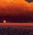 This oil on panel artwork depicts a serene summer evening, with a dramatic sky transitioning from deep oranges to rich...