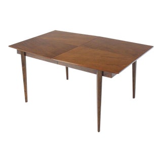 1970s Mid-Century Modern Walnut Wide Rectangle Dining Table For Sale