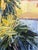 Late 20th Century Ray Simonini Mediterranean Village Oil Painting, Heavy Impasto, Blue & Gold For Sale - Image 13 of 18