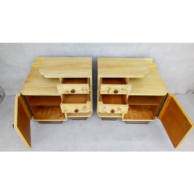 1950s Art Deco Bedside Tables by Jindřich Halabala, Set of 2 For Sale - Image 5 of 18