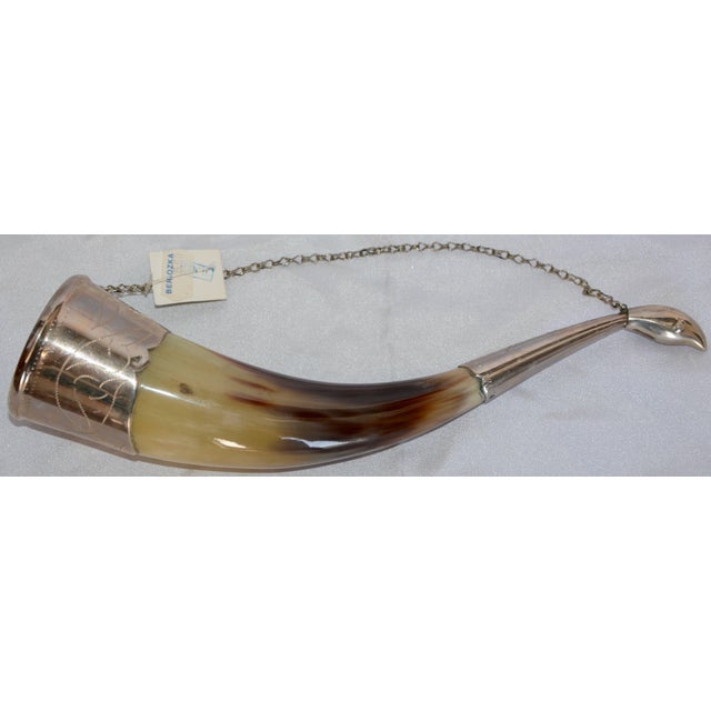 This is a fabulous selection of vintage Russian Caucasian silver alloy drinking horns. These drinking horns originate from...