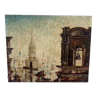 Martin J. Murray (American, 1908–1997) "Bell Tower" Oil, 1960 For Sale