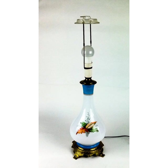 Victorian Hand Painted Glass Table Lamp For Sale - Image 13 of 13