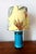 Ceramic lamp with a custom-made lampshade. Lamp base in turquoise blue ceramic, metal frame with claw feet. Custom-made...