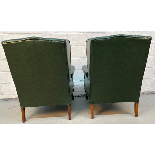 Vintage Wing-Backed Tufted Chesterfield Lounge Chairs For Sale - Image 14 of 14