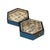 Wood Oriental Cerulean Blue Dragon Phoenix Graphic Hexagonal Container Box For Sale - Image 7 of 8