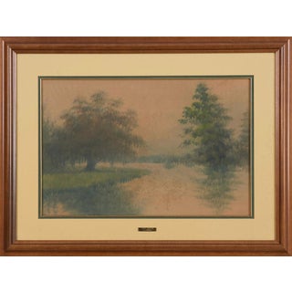 Louisiana Bayou Scene (Framed Antique Landscape Painting), Alexander Drysdale For Sale