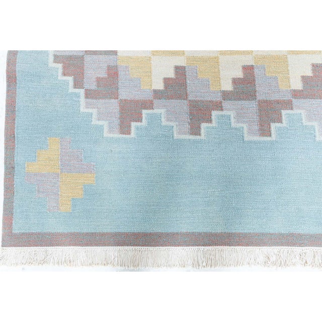 Doris Leslie Blau Mid-Century Swedish Geometric Slate Gray Flatweave Wool Carpet For Sale In New York - Image 6 of 9