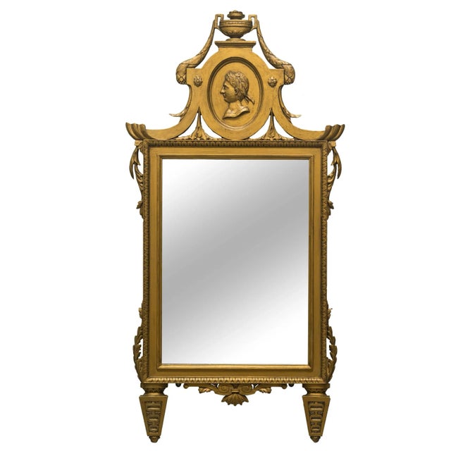 Gold Italian Wood Medallion Mirror For Sale - Image 8 of 8