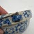 19th C. Antique Blue Spongeware Stoneware Bowl W/ Wire Bale Wooden Handle For Sale - Image 9 of 12