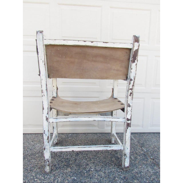 Rustic European Rustic Antique Painted Spanish Armchair For Sale - Image 3 of 18