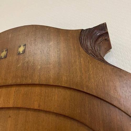 Black Antique Art Deco Standing Mirror in Walnut, 1930s For Sale - Image 8 of 11