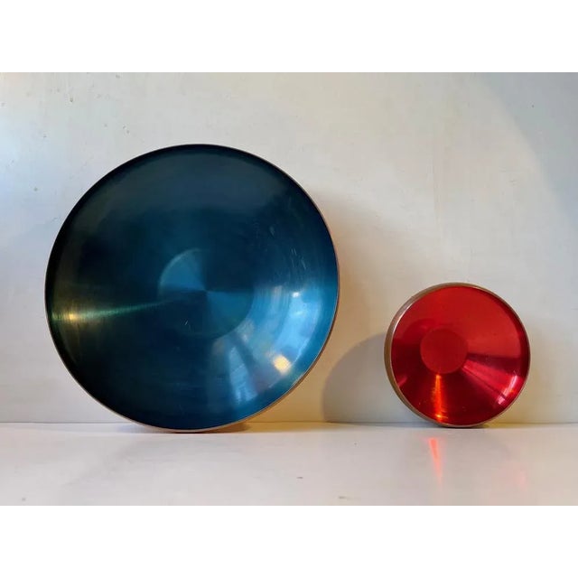 Danish Modern Copper and Enamel Bowls from Corona, 1960s, Set of 2 For Sale - Image 9 of 10
