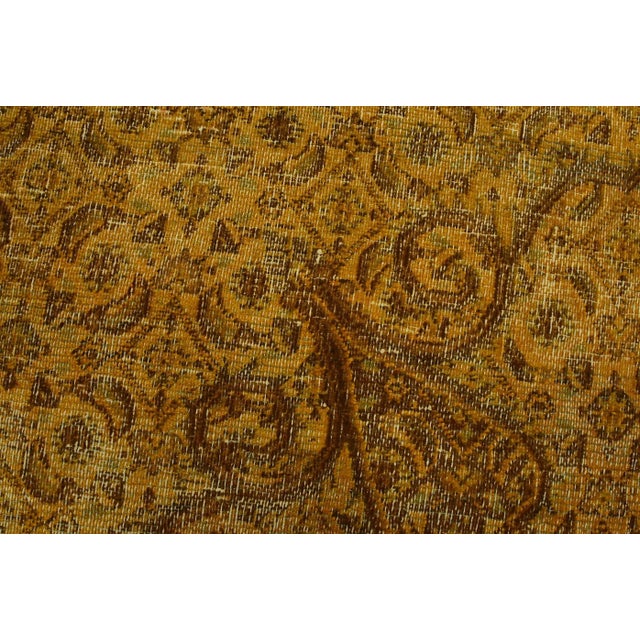 Mood Rug 7’8” X 10’4” Gold Wool Vintage Overdyed Hand-Knotted Carpet For Sale - Image 4 of 14