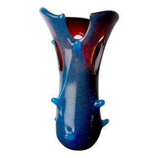 Sommerso Vase in Two-Tone Murano Glass attributed to Seguso, Italy, 1970s For Sale
