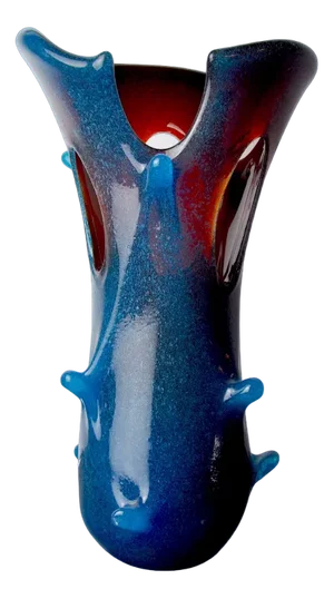 Sommerso Vase in Two-Tone Murano Glass attributed to Seguso, Italy, 1970s