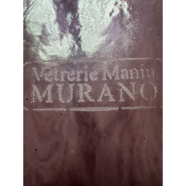 Large Mid-Century Purple Hammered Murano Glass Centerpiece Bowl from Vetrerie Manin, 1970s For Sale - Image 3 of 6