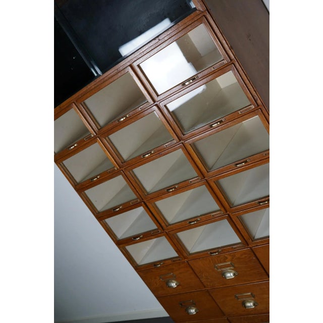 Large Vintage Dutch Oak Haberdashery Shop Cabinet, 1930s For Sale - Image 14 of 18