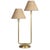 Polly Double Arm Table Lamp, Natural Brass with Rattan Shade For Sale In Detroit - Image 6 of 6