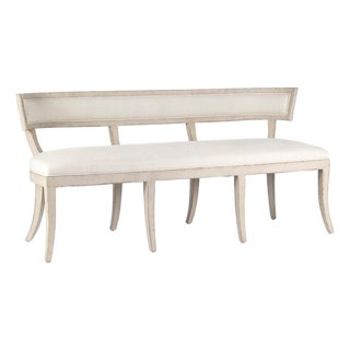 Lorand Linen Bench - Off-white Linen / Off-White Painted Frame For Sale