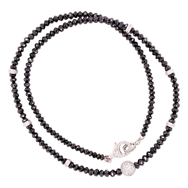 Diamond Beaded Necklace 34.15 Tcw 18k Gold Certified For Sale In New York - Image 6 of 8