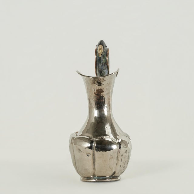 Silver Vintage Los Castillo Silver Plate Pitcher With Parrot For Sale - Image 8 of 10