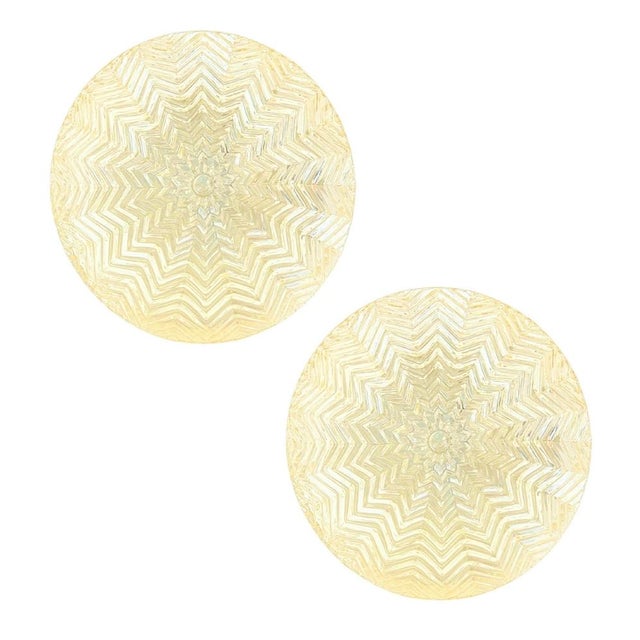 Stunning pair of light amber glass wall lights/sconces from limburg, germany's leading glasswork, renowned for its premium...