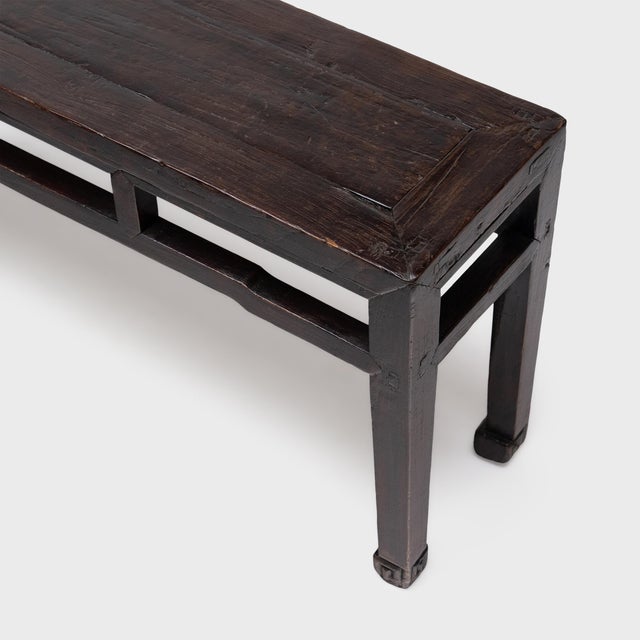 Chinese Provincial Spiral Foot Bench, C. 1850 For Sale - Image 4 of 5