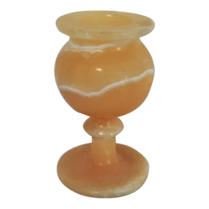 Honey Rose Bud Oriental Alabaster Candle Holder Votive Small Vase