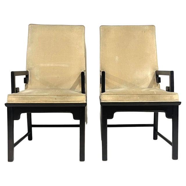 Raymond Sobota for Century Greek Key Arm or Dining Chairs in the Manner of Michael Taylor - a Pair For Sale - Image 9 of 12