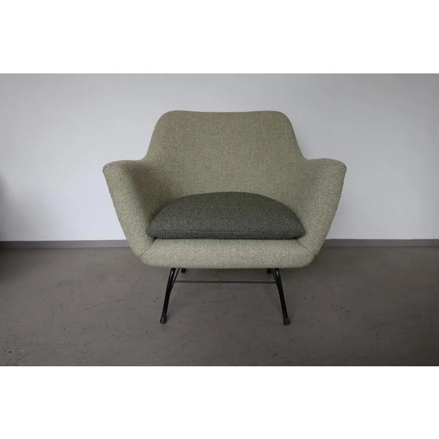 Vintage German Cocktail Chair in Green Boucle, 1950 For Sale - Image 9 of 9