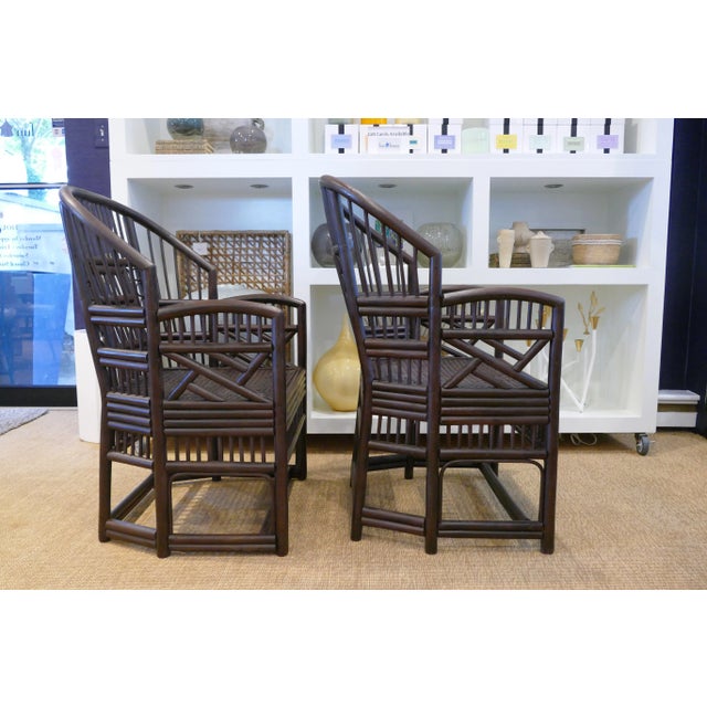 Boho Chic 1960s Bamboo Cane Chairs - a Pair For Sale - Image 3 of 10