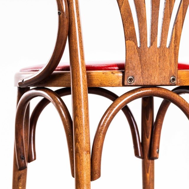 Red Upholstered Fan Back Dining Chairs, 1970s, Set of 8 For Sale - Image 10 of 12
