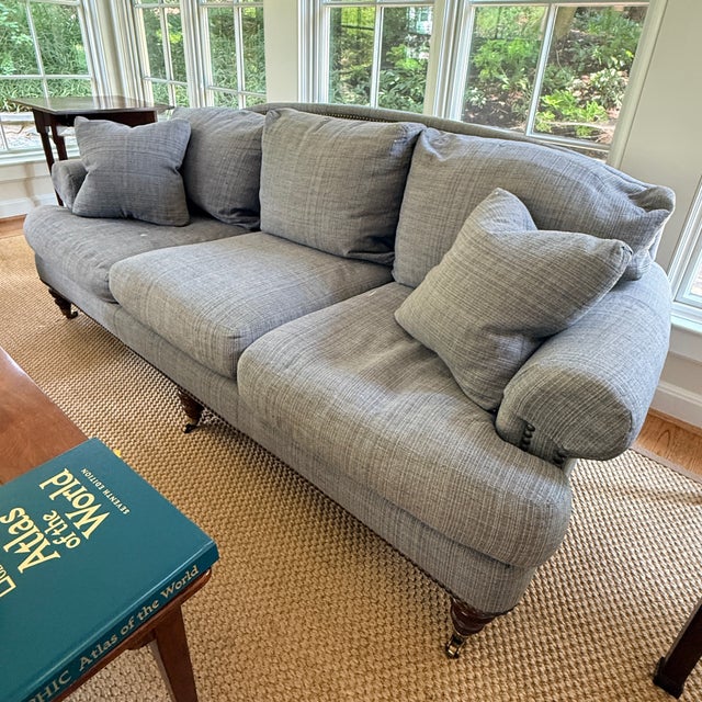 Traditional Lillian August Blue Sofa For Sale - Image 3 of 11