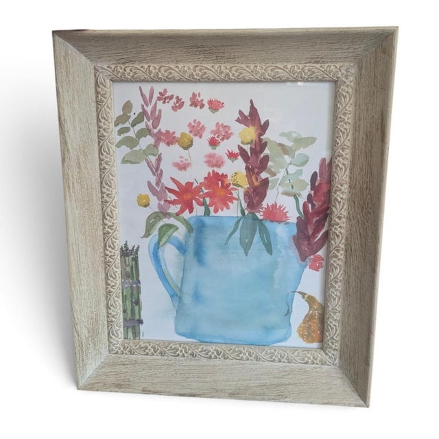 Original Still Life Botanical Watercolor Painting Framed For Sale - Image 14 of 15