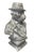 Traditional Vintage Anthropomorphic Cast Iron Dog Bust in Fedora and Overcoat For Sale - Image 3 of 12
