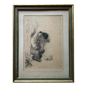 Louis Legrand (French, 1863-1951) "Ballet Dancer" Etching Circa 1908