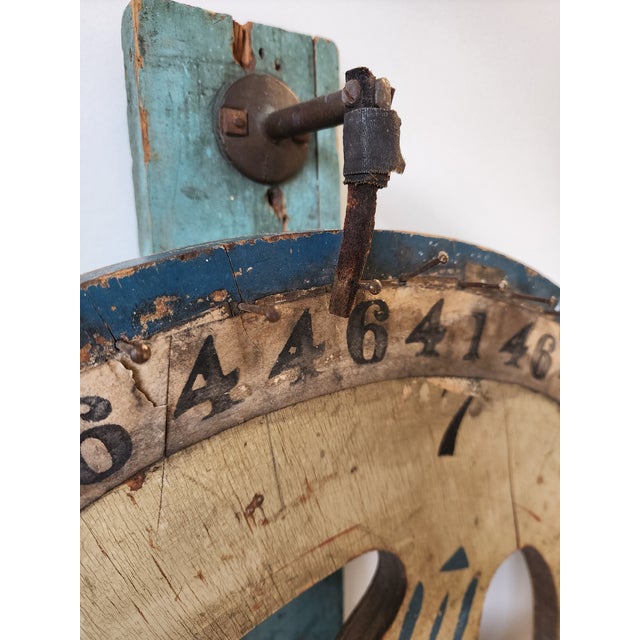 Early 20th Century 1930's Vintage Folk Art Hand Painted Carnival "Wheel of Fortune" For Sale - Image 5 of 12