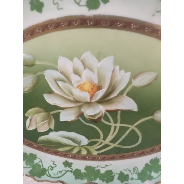 Exceptional hand painted dresser tray from the Wheelock China Co. , Vienna Austria . Circa 1920’s Heavily gold embossed...