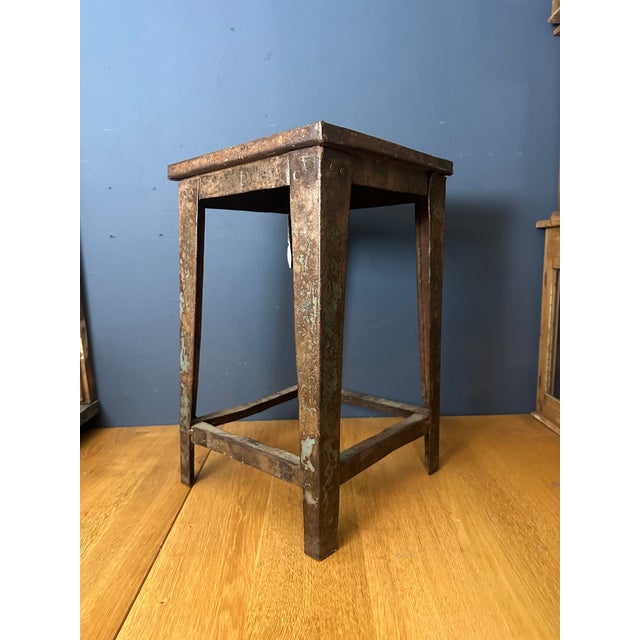 Metal Vintage Industrial Stool in Iron For Sale - Image 7 of 7