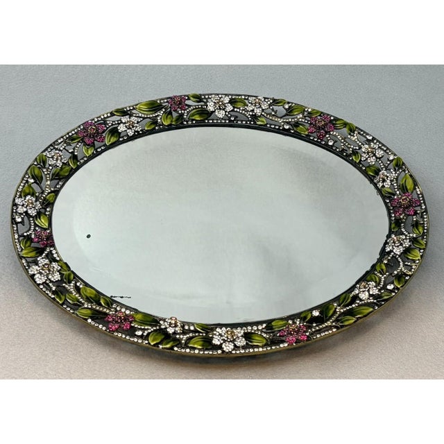 Early 21st Century Olivia Riegel Mirrored Vanity Tray W Crystals For Sale - Image 5 of 9