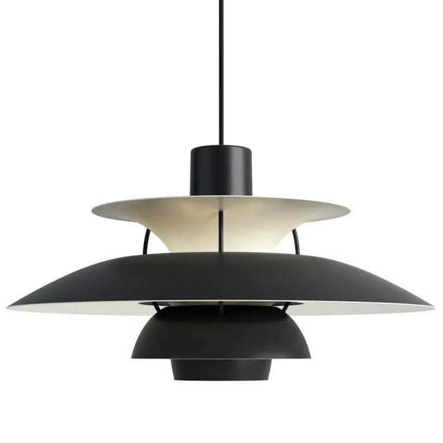 Louis Poulsen Poul Henningsen Ph 5 Pendant for Louis Poulsen in All Black For Sale - Image 4 of 4