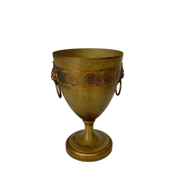 French Country Vintage Mottahedeh Design Made in France Cache Pot With Lions Head Knockers. For Sale - Image 3 of 6