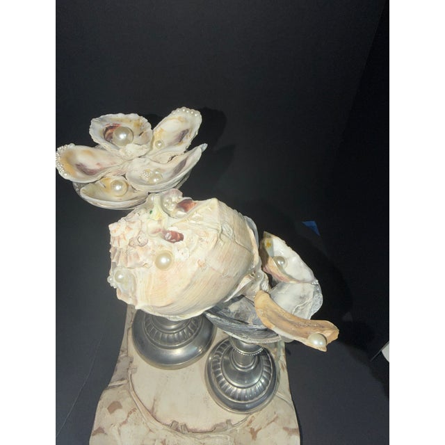 Celestial Meets the Sea Oysters and Pearls-Coastal Art Sculpture For Sale In Chicago - Image 6 of 8