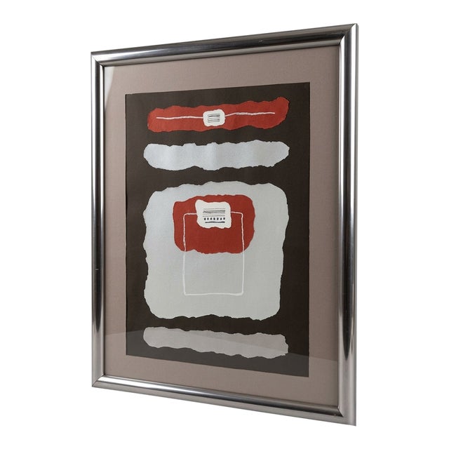 Vintage Abstract Mixed Media Collage in Chrome Frame With Hollywood Provenance For Sale