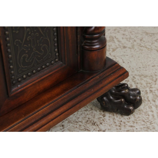 Theodore Alexander Mahogany Armoury Collection 1 Drawer Console Cabinet For Sale - Image 14 of 18